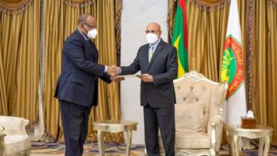 صورة رئيس الجمهورية يستقبل مسؤولا سودانيا رفيعا