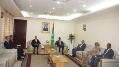 صورة الوزير الأول محمد ولد بلال يجري لقاء مع وزير الصيد البحري الجزائري