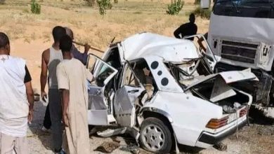صورة حادث سير يودي بحياة أربعة أشخاص على الطريق الرابط بين نواذيبو و نواكشوط
