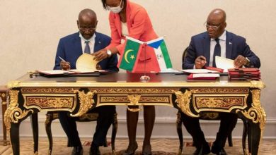 صورة توقيع  إتفاقيات تعاون بين موريتانيا و غينيا الإستوائية 