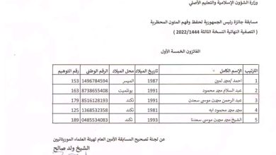 صورة وزارة الشؤون الإسلامية تنشر لائحة الفائزين في مسابقة المتون المحظرية