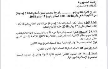 صورة عدد المقاعد النيابية وحصص الدوائر الانتخابية داخل البلاد و خارجها