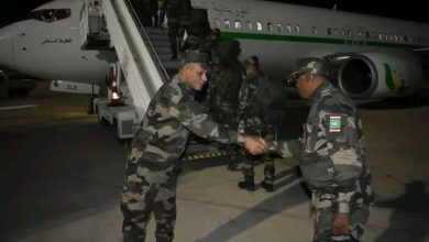 صورة مغادرة الفوج الثالث من كتيبة حفظ السلام الموريتانية إلى وسط إفريقيا