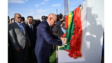 صورة رئيس الجمهورية يضع حجر الأساس لبناء محول ( كارفور مدريد ) 