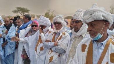 صورة كيفه / مجموعة أشراتيت في مقدمة مستقبلي رئيس حزب الإنصاف عند مدخل المدينة