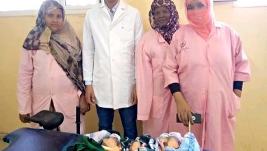 صورة الحوض الشرقي /  ولادة ثلاث توائم بالمركز الصحي بعدل بكرو