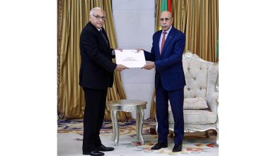 صورة نواكشوط/ غزواني يتسلم رسالة خطية من نظيره الجزائري 