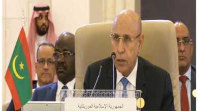 صورة كلمة رئيس الجمهورية محمد ولد الشيخ الغزواني في قمة جامعة الدول العربية بجدة:
