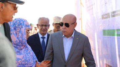 صورة رئيس الجمهورية يضع حجر الأساس لمزرعة مندمجة لإنتاج الحليب بمقاطعة النعمة 