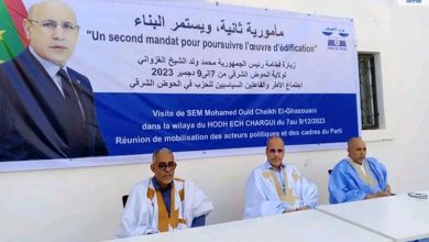 صورة نواكشوط/ تحضيرا لزيارة رئيس الجمهورية للحوض الشرقي حزب الإنصاف بجتمع بمنخبي وأطر الولاية 