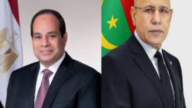 صورة رئيس الجمهورية يهنئ الرئيس المصري عبد الفتاح السيسي بمناسبة العيد الوطني لجمهورية مصر العربية 