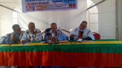 صورة الشيخ محمد الأمين سيدي عايش مدير التراث باتحاد الأكادميين والمثقفين الموريتاني يحاضر في مهرجان مدائن التراث 