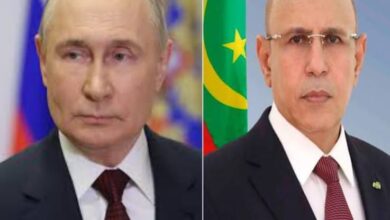 صورة رئيس الجمهورية يتقلى برقية تهنئة من الرئيس الروسي فلاديمير بوتين 